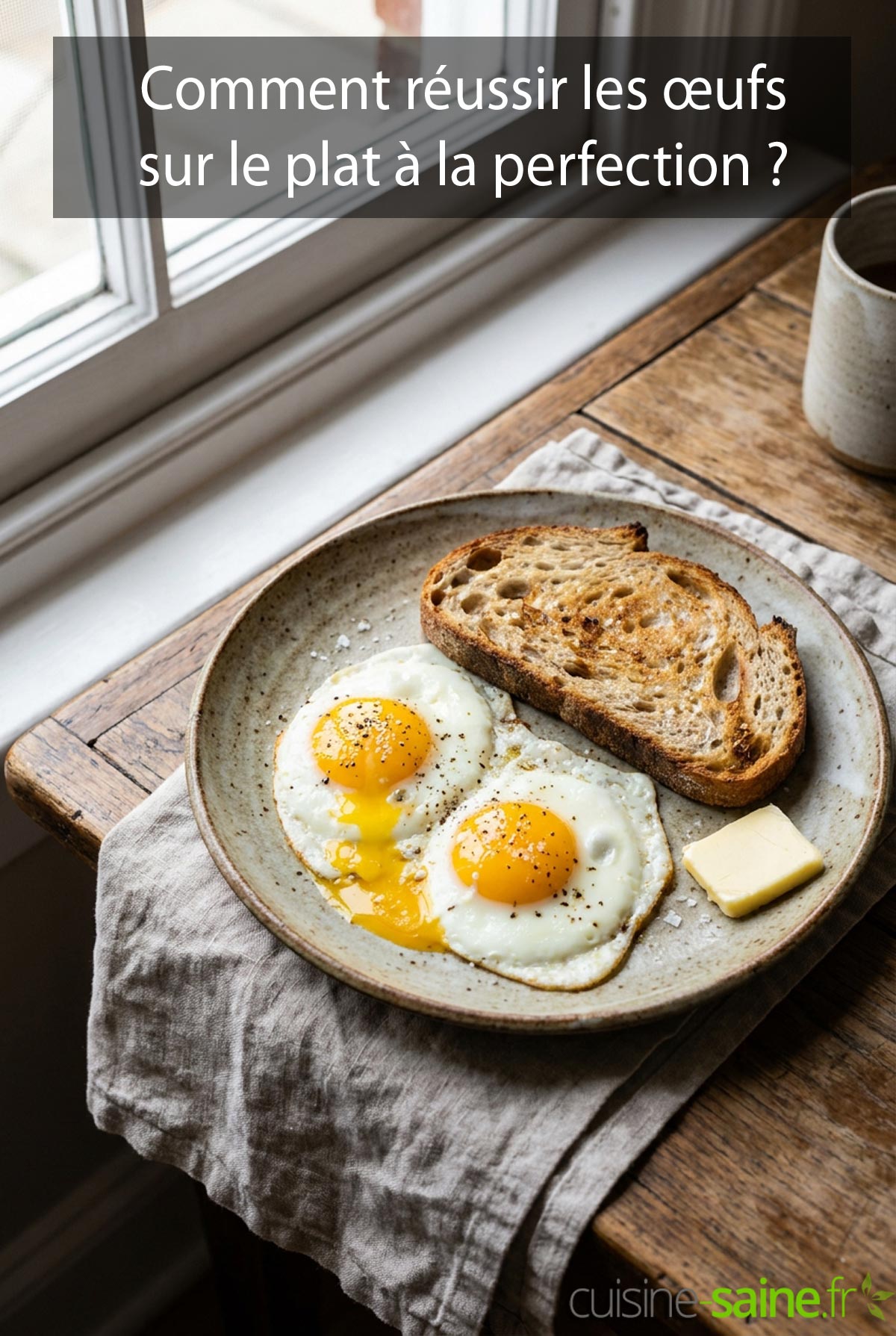 Des œufs sur le plat parfaitement cuits, prêts à être dégustés