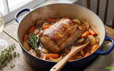 Rôti de veau en cocotte aux carottes fondantes