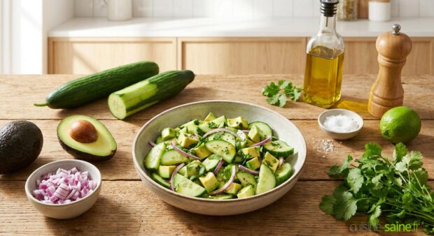 Salade d'avocat et concombre