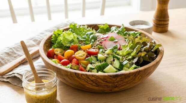 Salade verte composée d’été