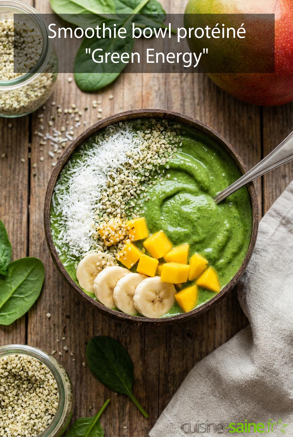 Smoothie bowl protéiné "Green Energy"