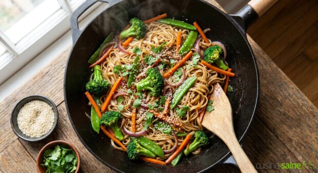 Recette de wok de légumes croquants au gingembre