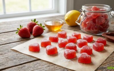 Bonbons maison gélifiés à la fraise, naturels et fruités