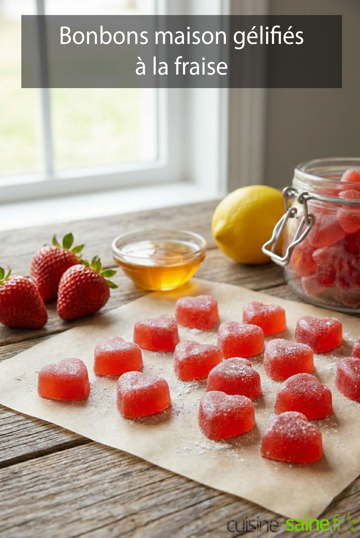 Des bonbons maison gélifiés à la fraise, un régal naturel
