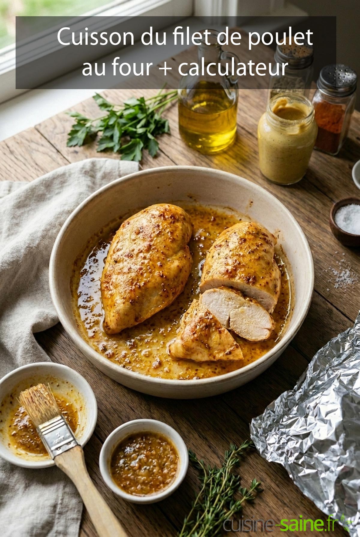 Cuisson du blanc de poulet au four + calculateur de temps de cuisson selon le poids