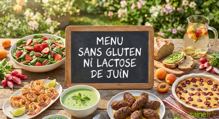 Menu sans gluten ni lactose pour le mois de juin