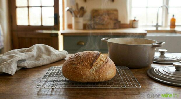 Pain au levain sans gluten sorti du four