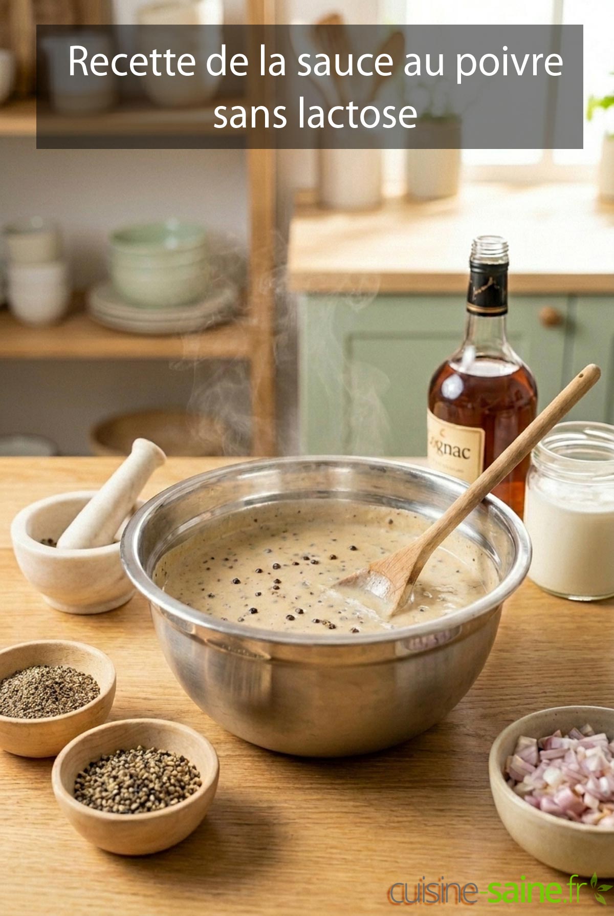 Recette de la sauce au poivre sans lactose