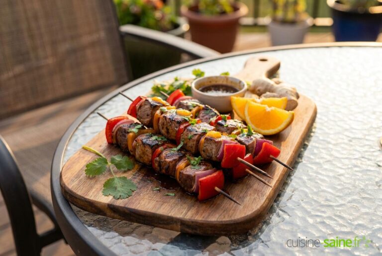 Recette de brochettes de magret de canard marinées au barbecue