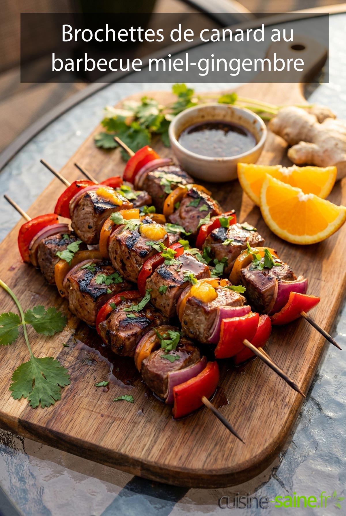 Recette de brochettes de magret de canard marinées au barbecue