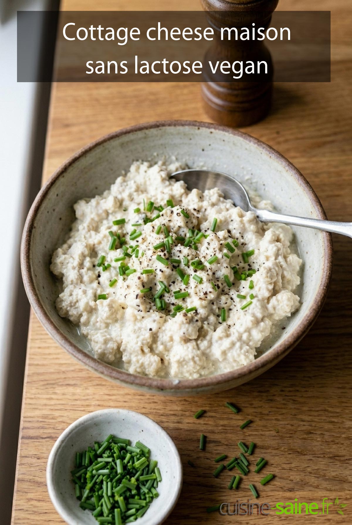 Mon cottage cheese maison vegan sans lactose, prêt en quelques minutes