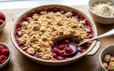 Crumble aux framboises sans gluten ni lactose