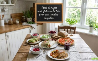 Idées de repas sans gluten ni lactose pour une semaine de juillet