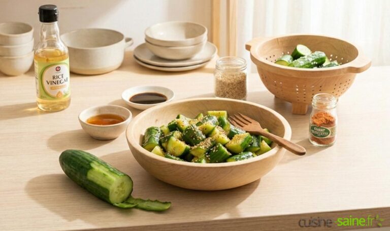 Salade de concombre à l’asiatique croquante