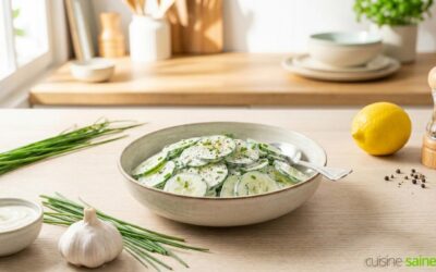 Salade de concombre à la crème sans lactose