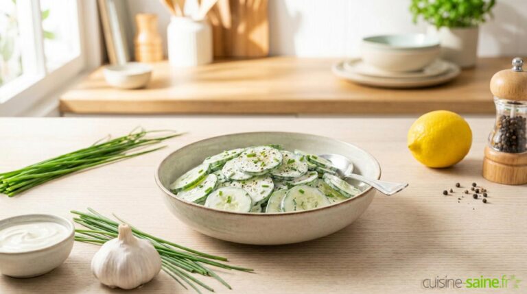 Salade de concombre à la crème sans lactose