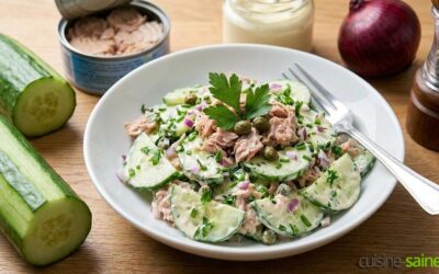 Salade concombre et thon à la mayonnaise