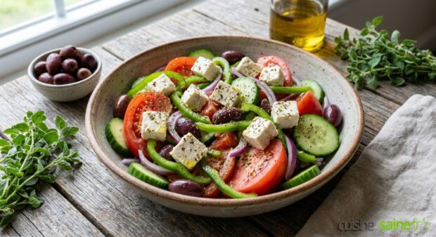 Recette de la salade grecque sans lactose