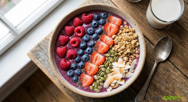 Recette de smoothie bowl d’été aux fruits rouges