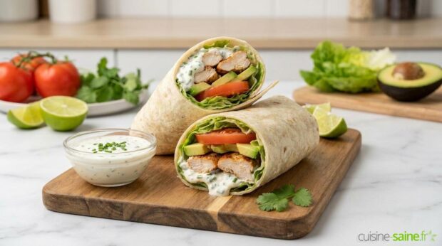 Wrap au poulet et crudités sans gluten