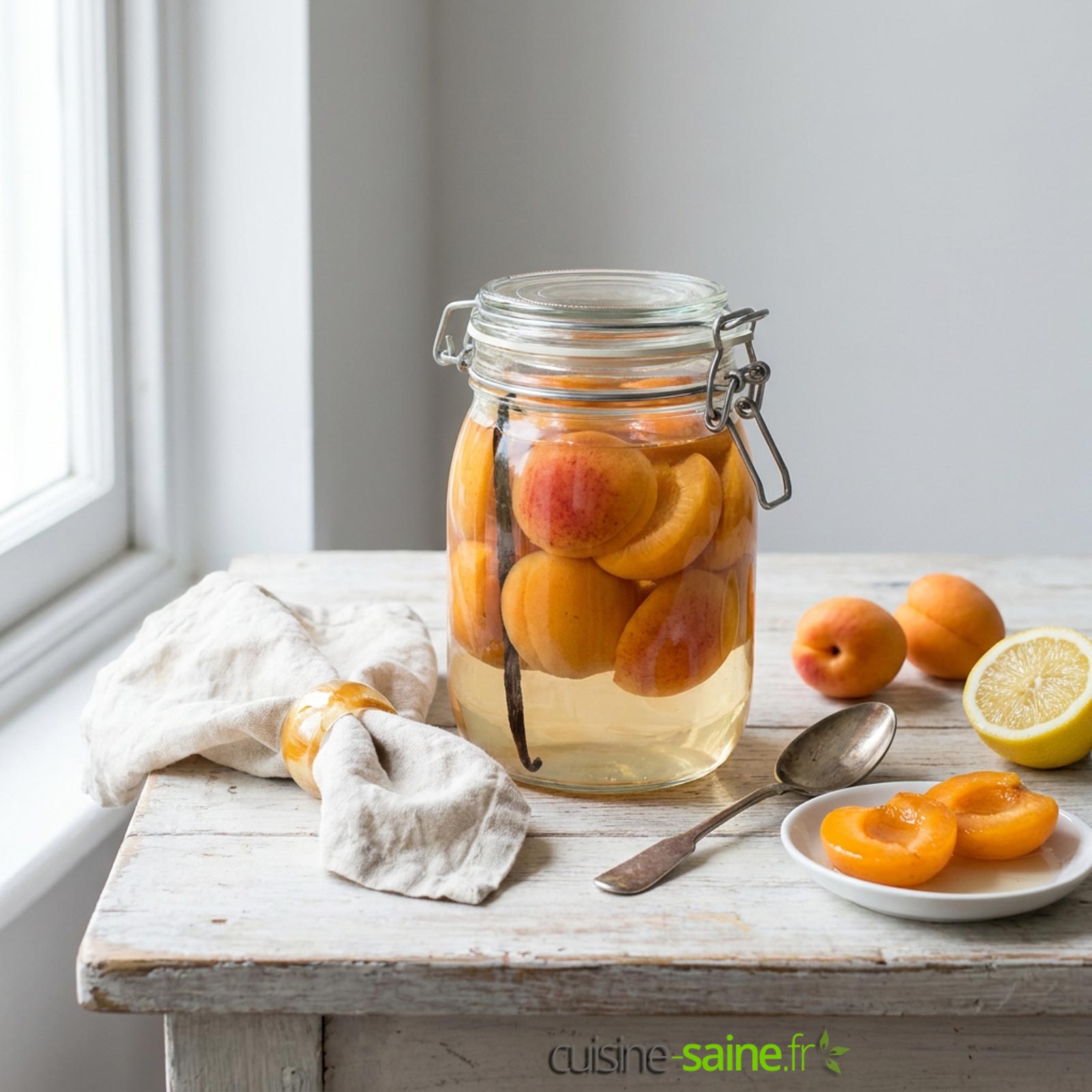 Conserves d'abricots au sirop