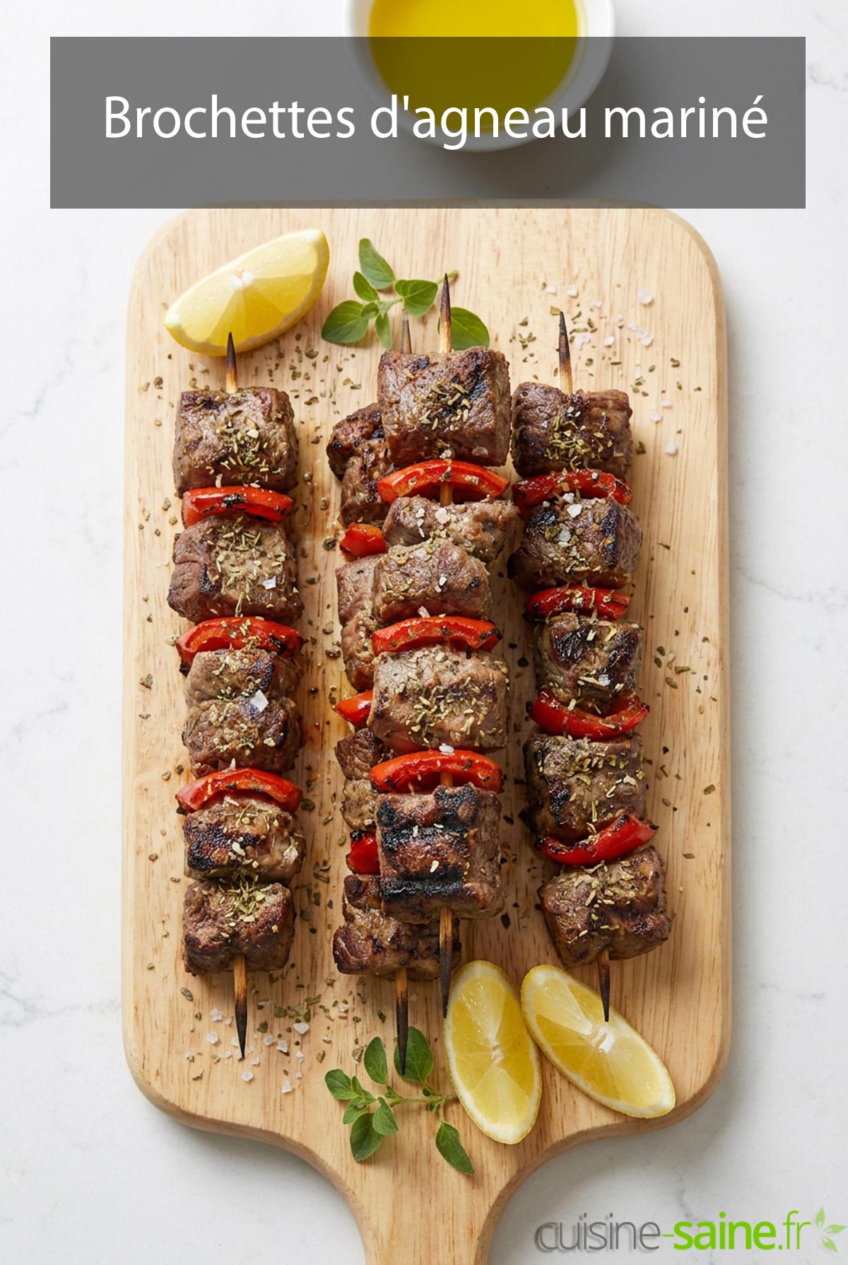 Brochettes d'agneau mariné