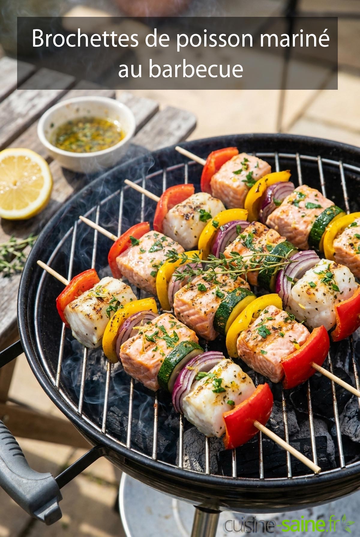 Recette de brochettes de poisson mariné au barbecue
