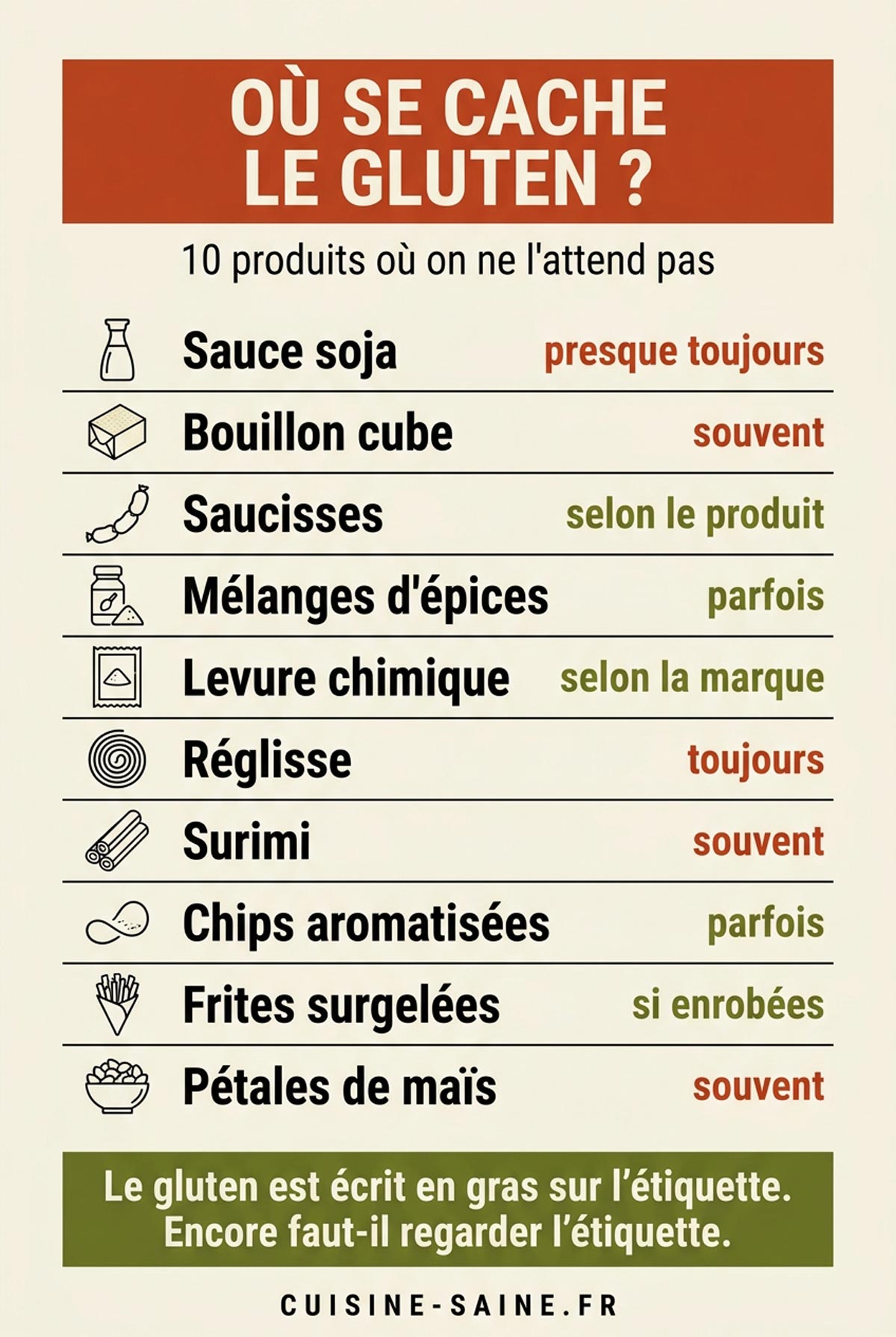 Où se cache le gluten ? 10 produits