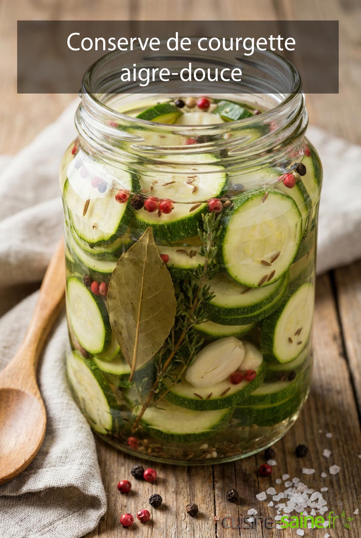 Conserve de courgette aigre-douce
