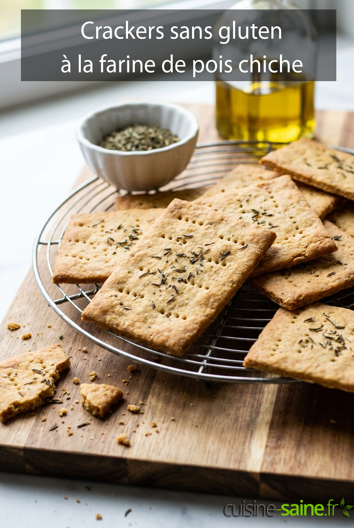Recette de crackers sans gluten à la farine de pois chiche