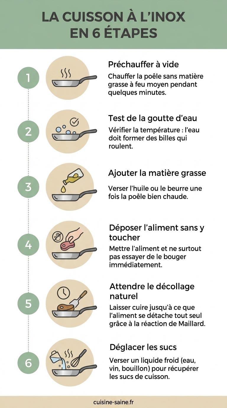 La cuisson à l'inox en 6 étapes