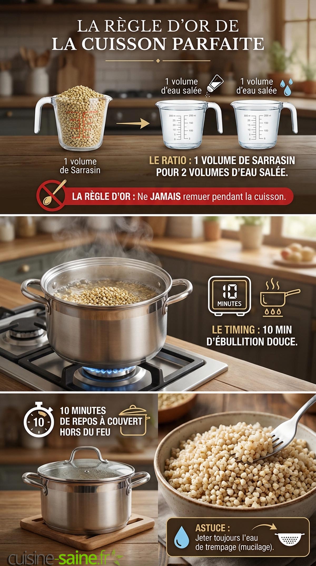 La cuisson parfaite du sarrasin en grain