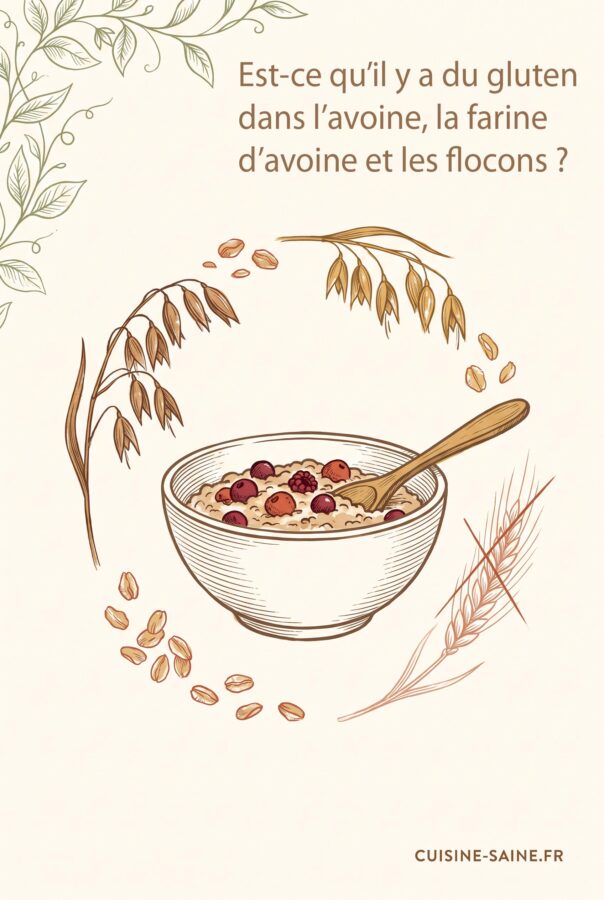 Est-ce qu’il y a du gluten dans l’avoine, la farine d’avoine et les flocons ?