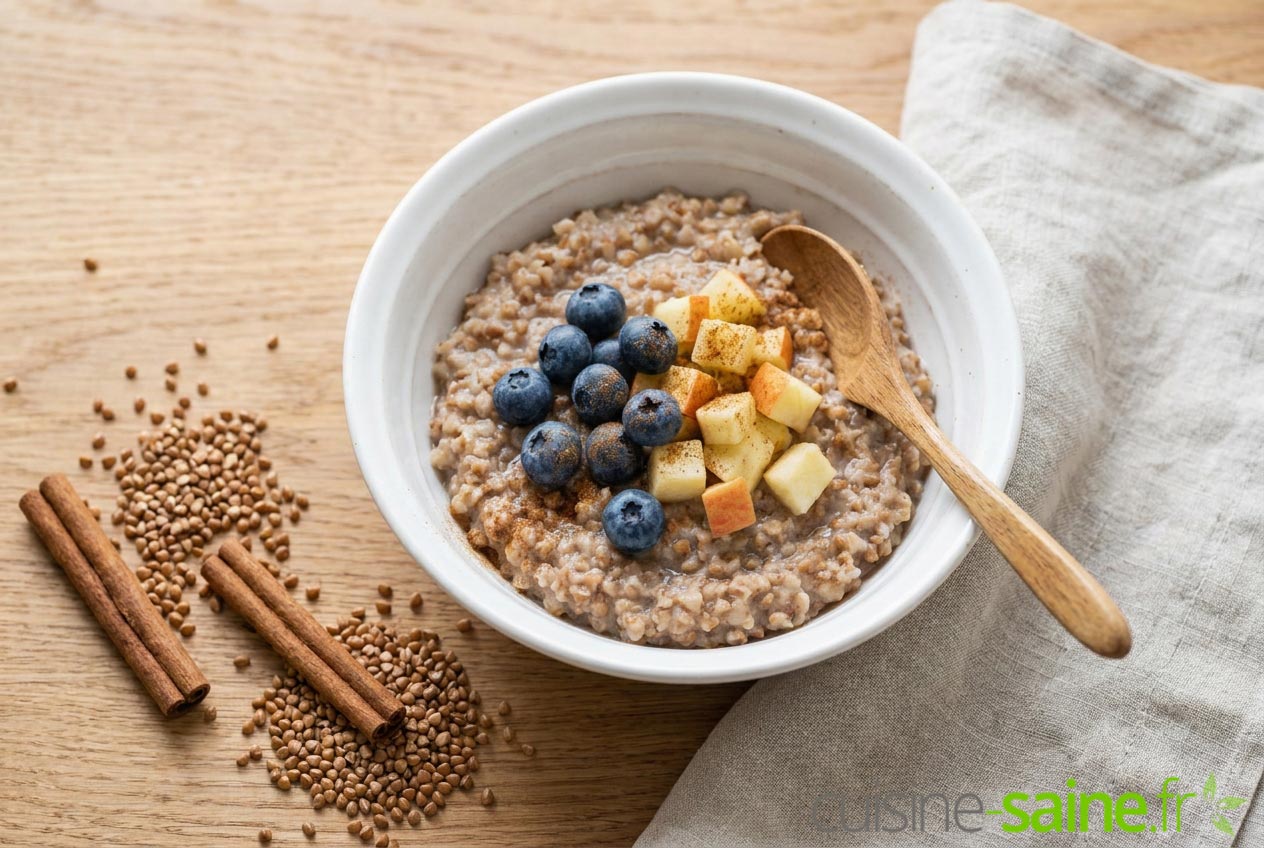 Porridge de sarrasin aux fruits frais : recette rapide sans gluten