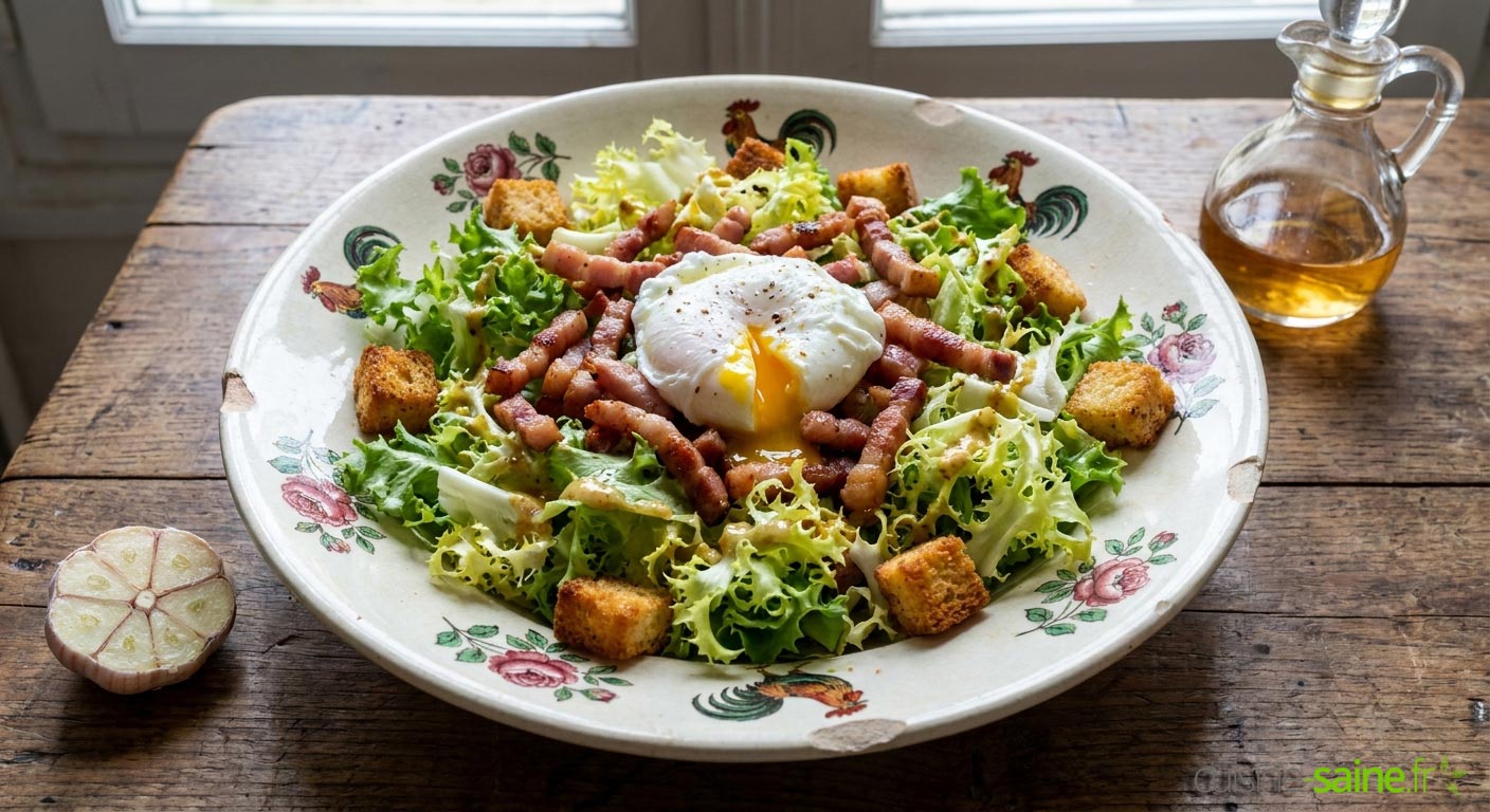 Salade lyonnaise sans gluten : la vraie recette à l'œuf poché