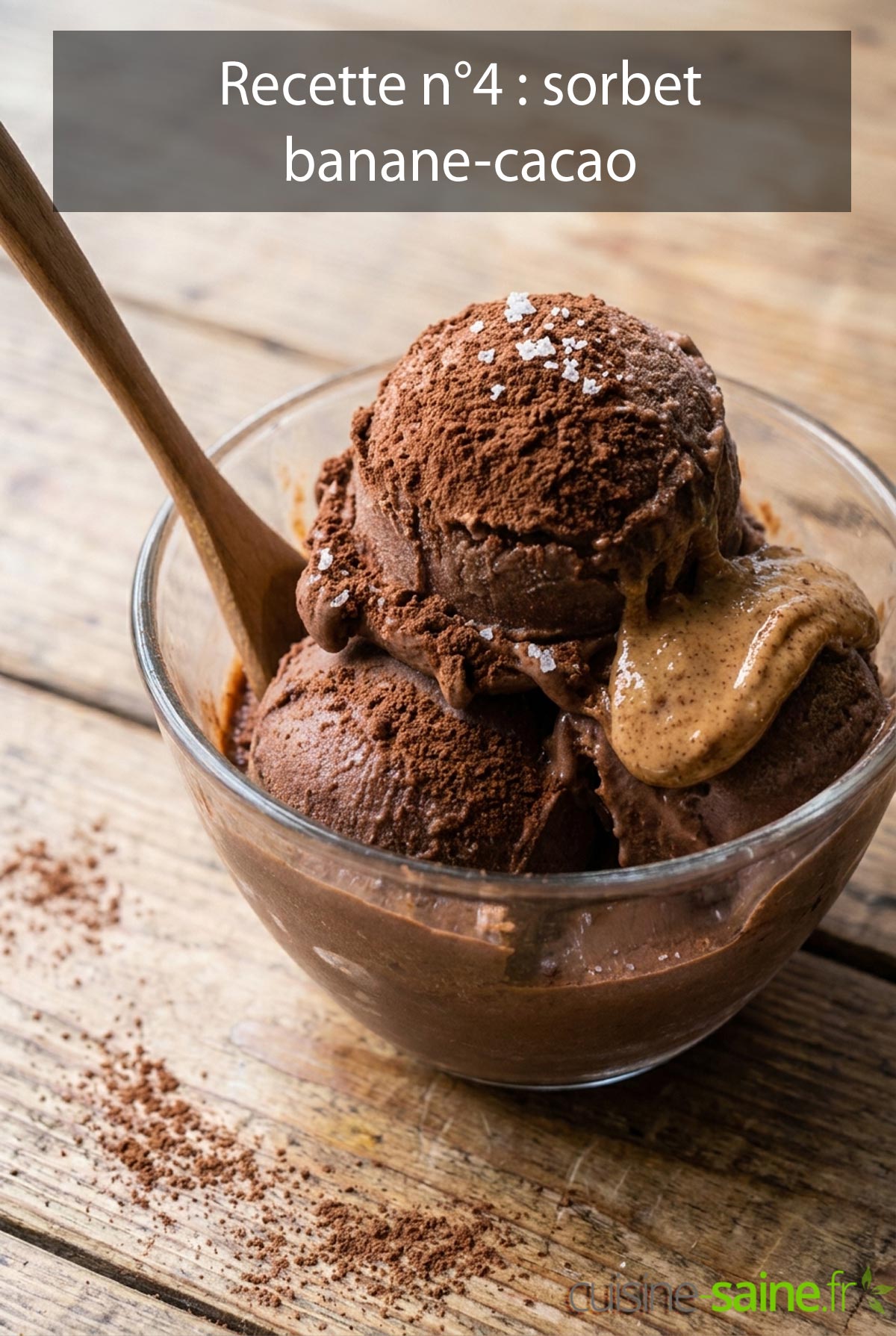 Sorbet banane-cacao à l'extracteur de jus