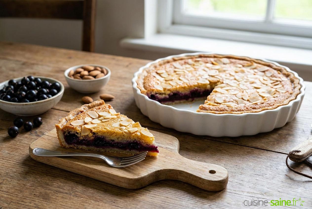 Tarte au cassis et amandes sans gluten ni lactose