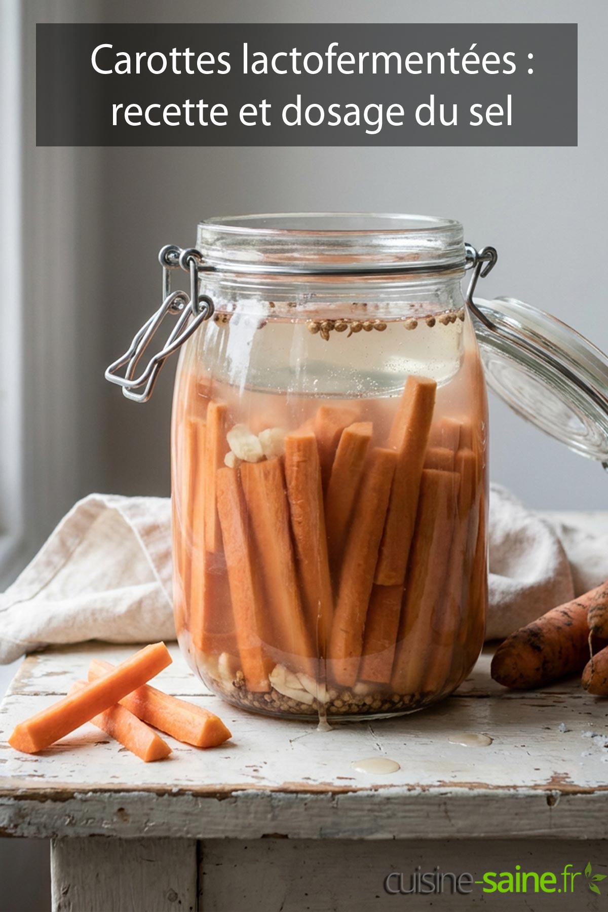 Recette de carottes lactofermentées en bocal