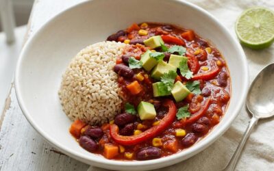 Chili de haricots rouges sans gluten ni lactose (sin carne)