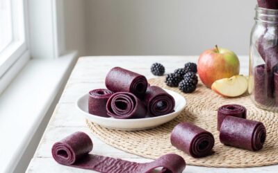 Cuir de fruits pomme-mûre, sans sucre ajouté