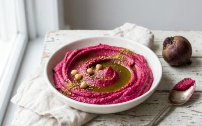 Houmous de betterave crémeux, sans gluten et vegan