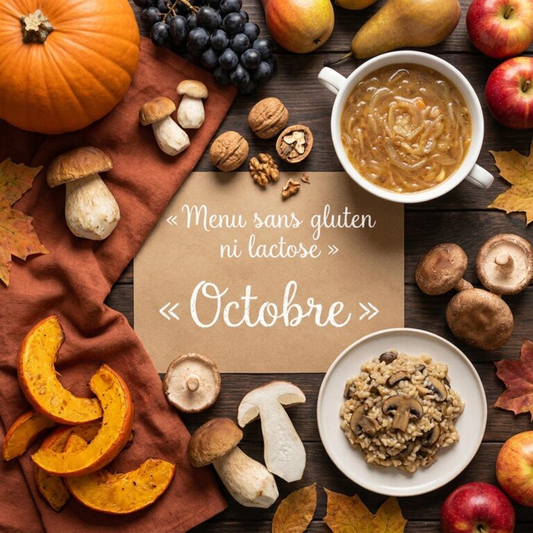 Idées de repas sans gluten ni lactose pour une semaine d'octobre