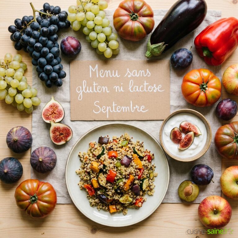 Idées de repas sans gluten ni lactose pour une semaine de septembre