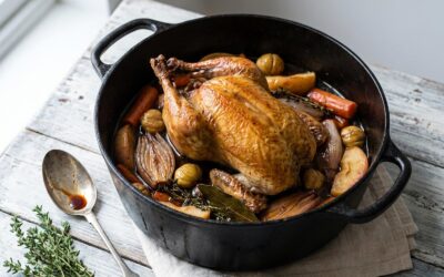 Pintade en cocotte moelleuse, sans gluten ni lactose