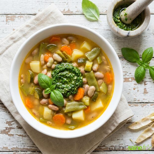 Recette de soupe au pistou maison sans gluten et vegan