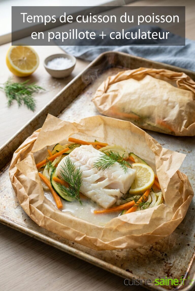 Temps de cuisson du poisson en papillote + calculateur