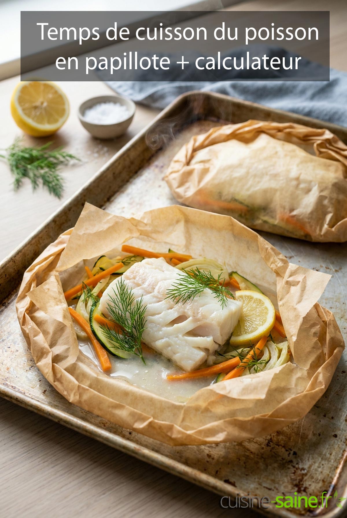 Temps de cuisson du poisson en papillote + calculateur