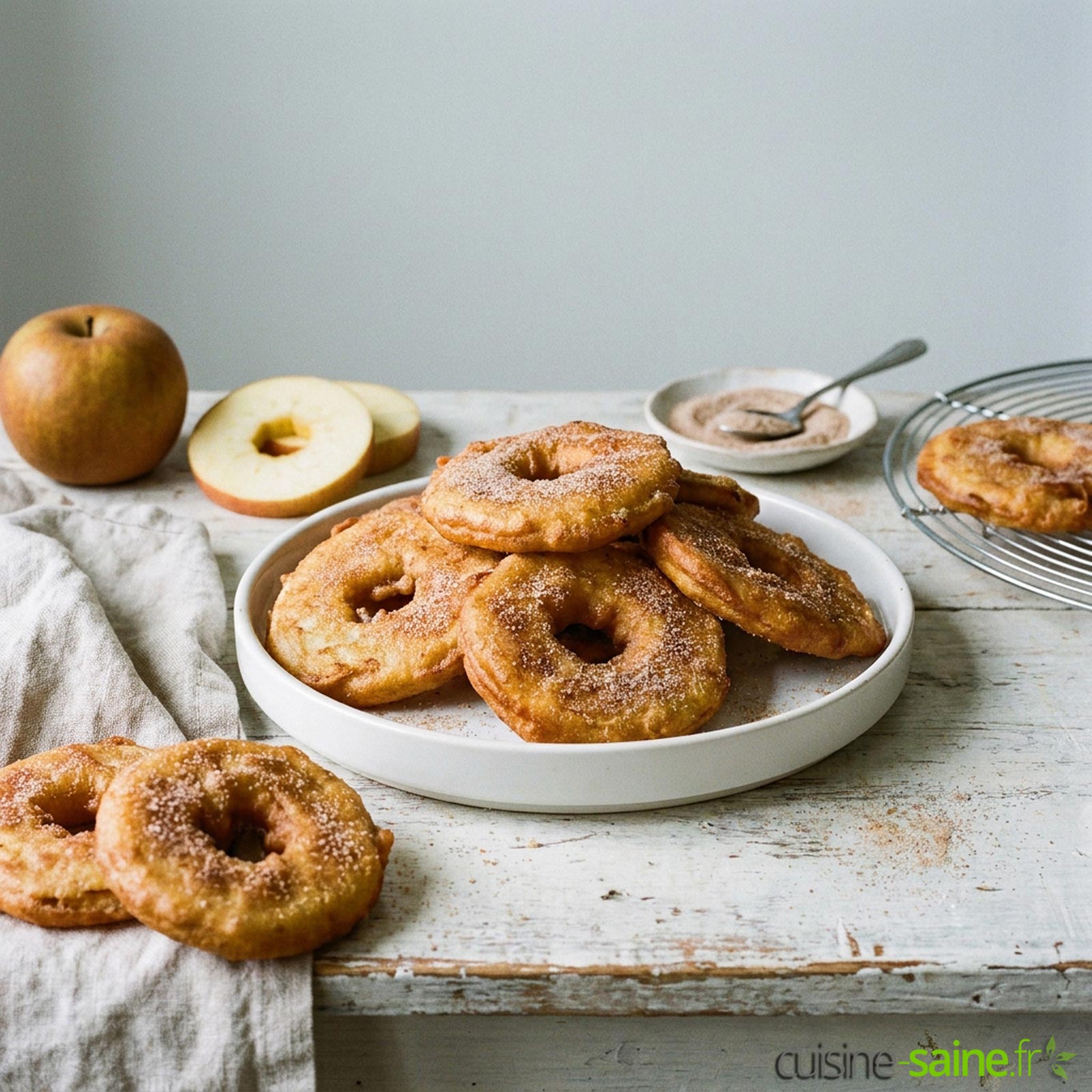 Recette de beignets de pomme au cidre sans gluten et sans lactose