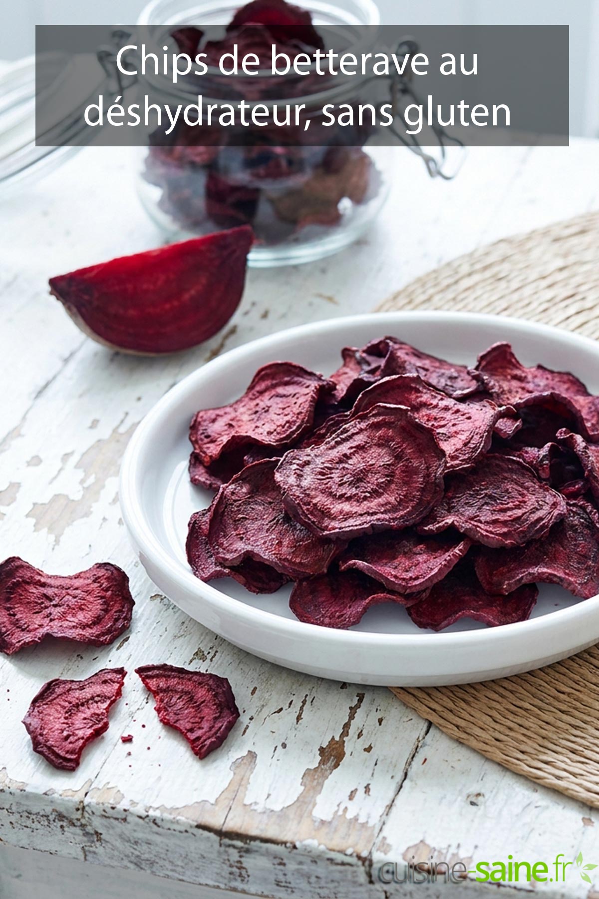Chips de betterave au déshydrateur, sans gluten