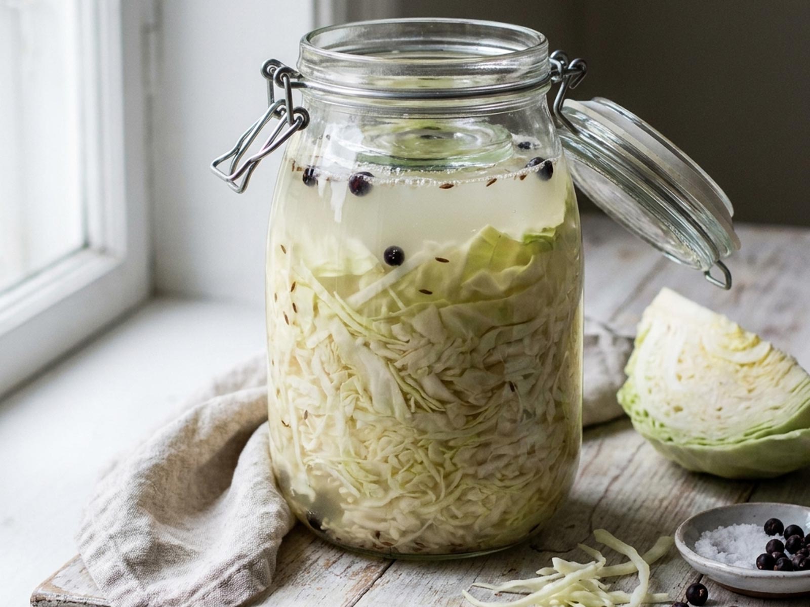 Choucroute maison lactofermentée en bocal